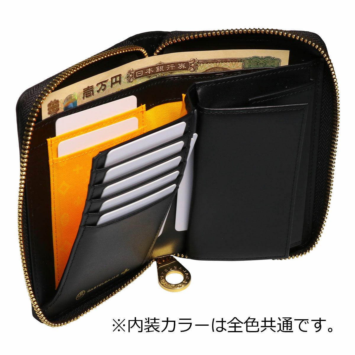 カステルバジャック 財布 二つ折り 二つ折り財布 ラウンドファスナー