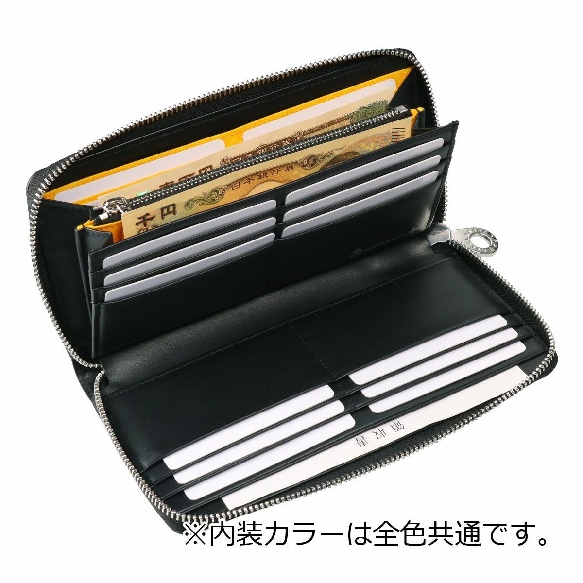 カステルバジャック 長財布 財布 ラウンドファスナー フルオープン