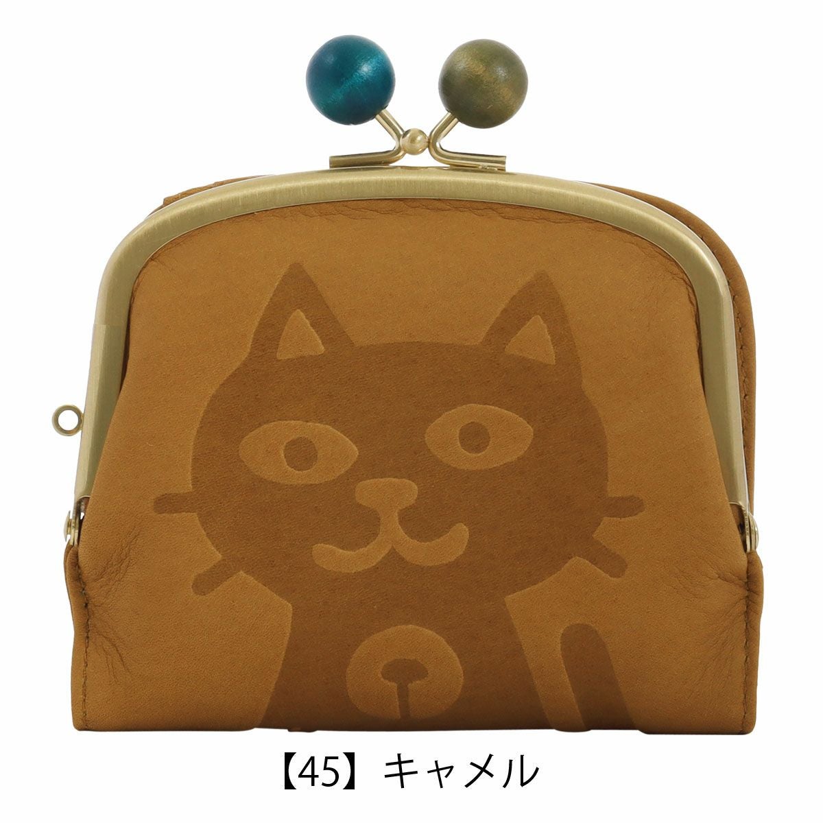 猫 二つ折り財布 がま口 本革 レディース 日本製 ジュジュアンドベック