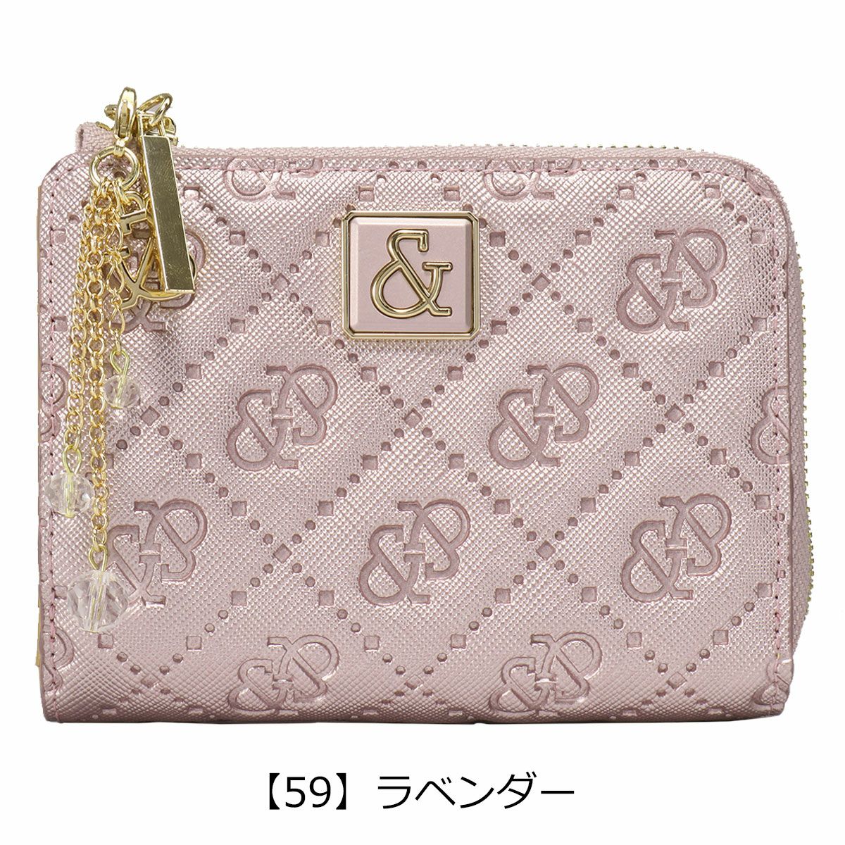 【極美品】上品で可愛いエクリュカラー♡Pinky&Dianne二つ折り財布 ピンキーアンドダイアン 二つ折り財布 レディース ＆ユニオン PDLWFDS3
