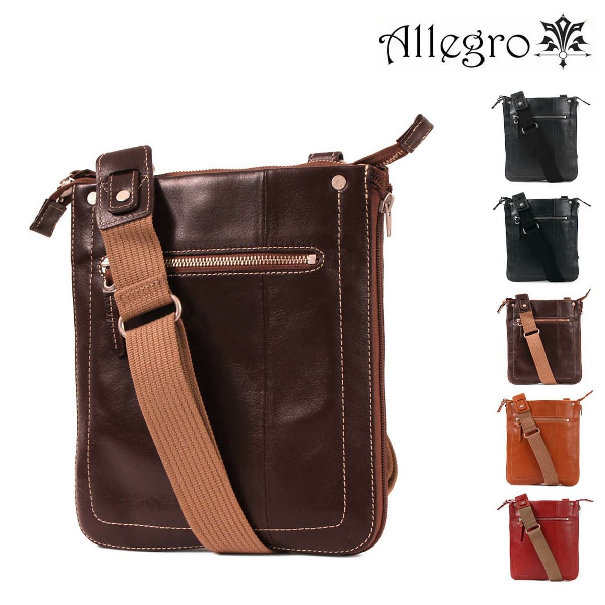 [美品] Arregro アレグロ　ボディーバッグ　ワンショルダーバッグ　牛革 Allegro アレグロ カーポ ボディバッグ ワンショルダーバッグ 斜め掛け