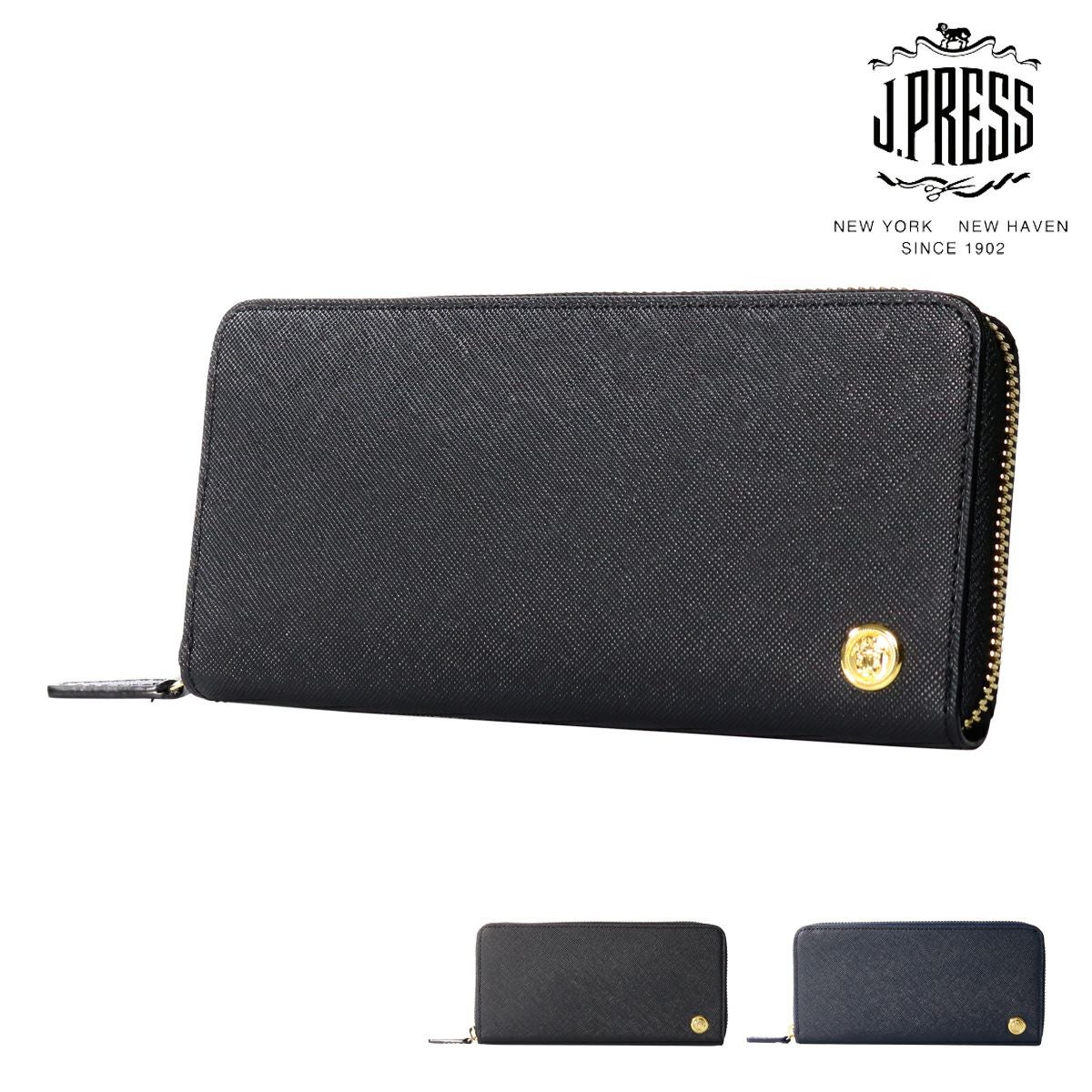 ジェイプレス 長財布 エンブレムボタン メンズ 7720 J.PRESS ラウンド