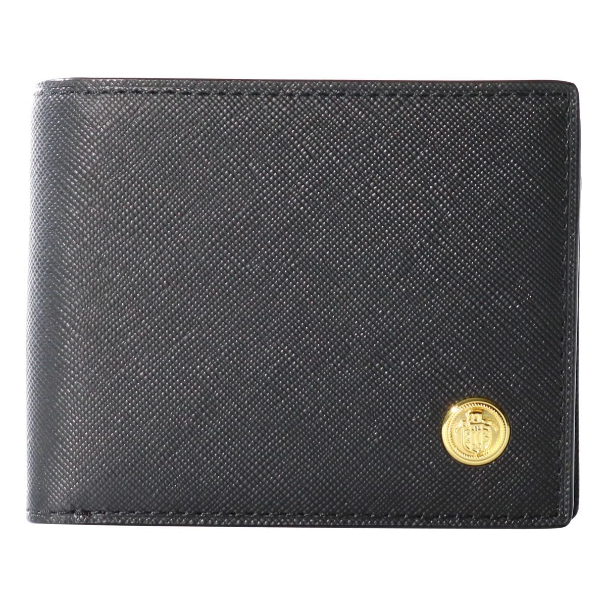 J.PRESS 二つ折り財布 メンズ 7722 ネイビー　牛革 本革 レザー J.PRESS】二つ折り財布(小銭入れ付き札入)□エンブレムボタン