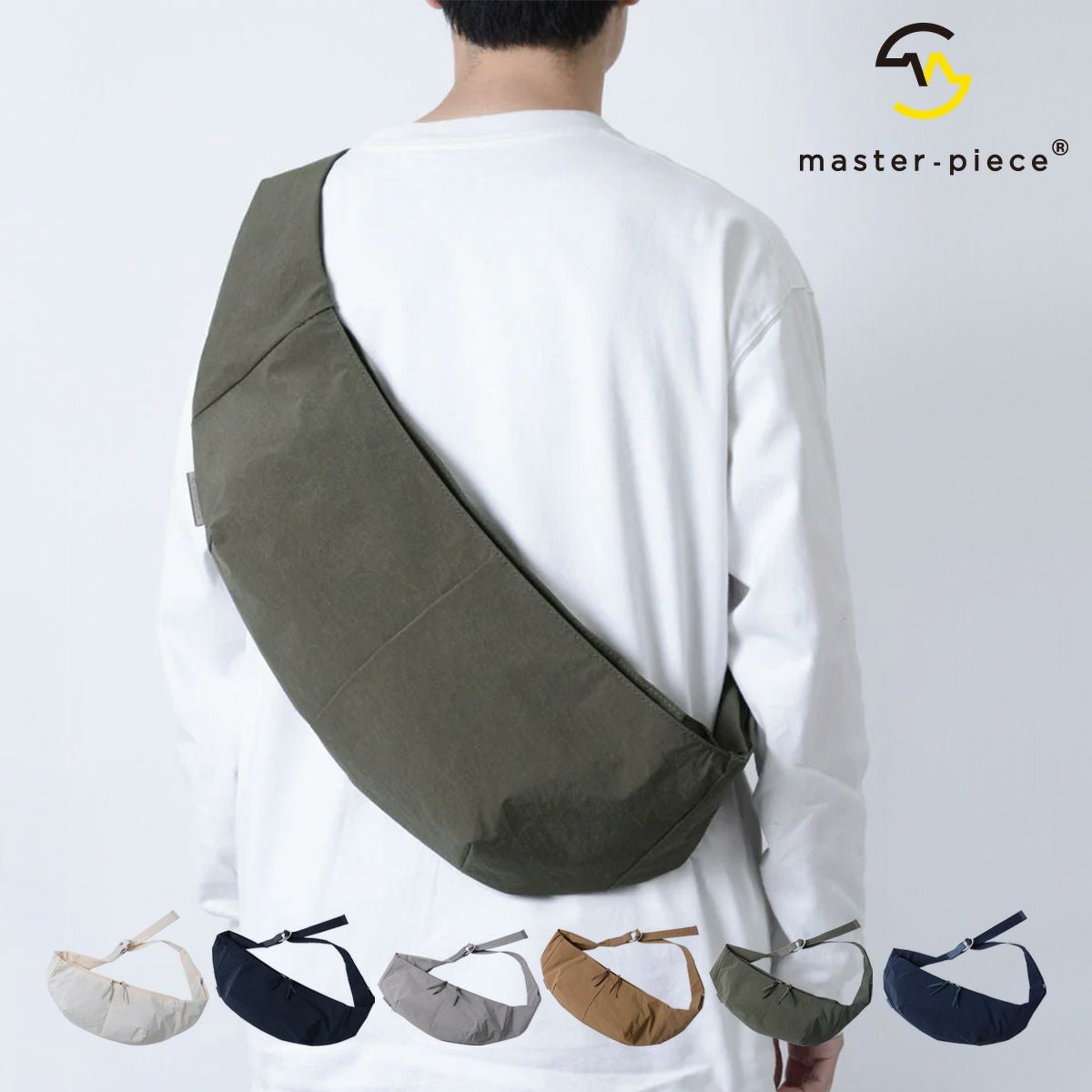 【美品】マスターピース/ナイロン×レザーボディバッグ/デンシティ/スリングバッグ master-piece（マスターピース） 最大42％ デンシティ Density