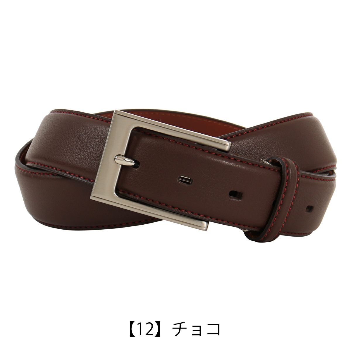 （未使用）BLAMINK ナローベルト ダークブラウン メタリック やぎ皮 ブラウンナローベルト 23FW