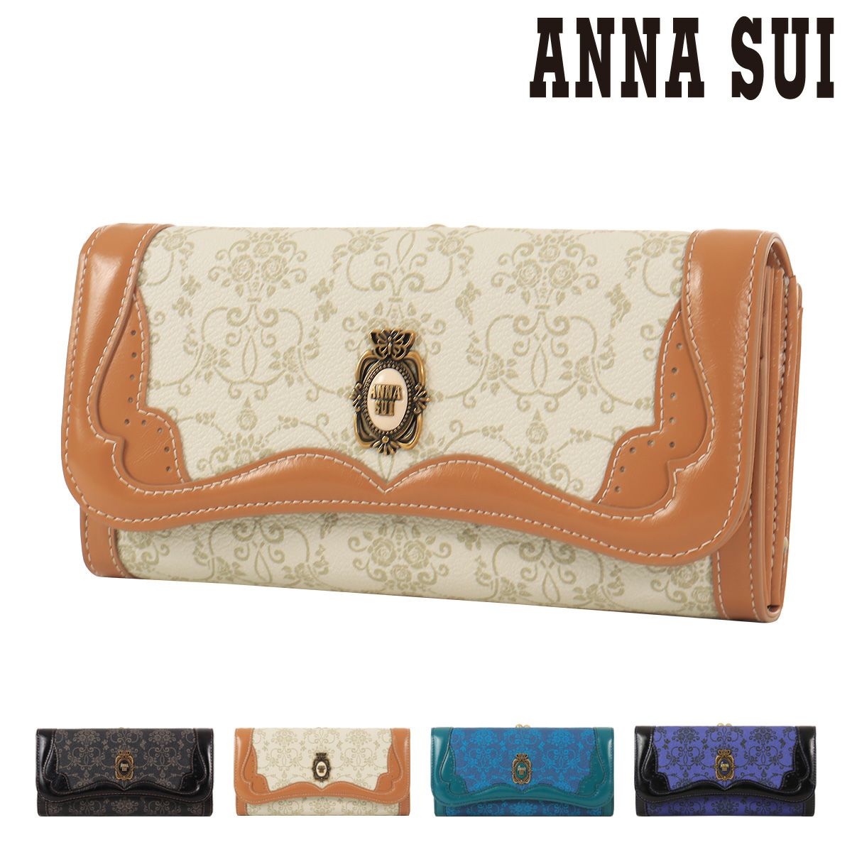 コ*ン様 ANNA SUI 長財布 アナスイ ANNA SUI TITIソフト 薄マチ長財布 （ブラック） -人気