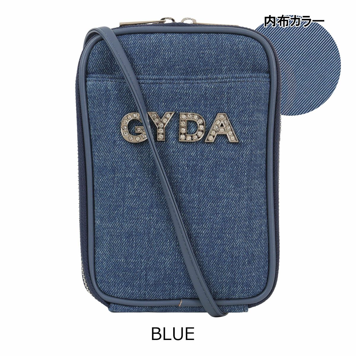 GYDA スマホショルダー ミニショルダー レディース ラインストーンロゴ