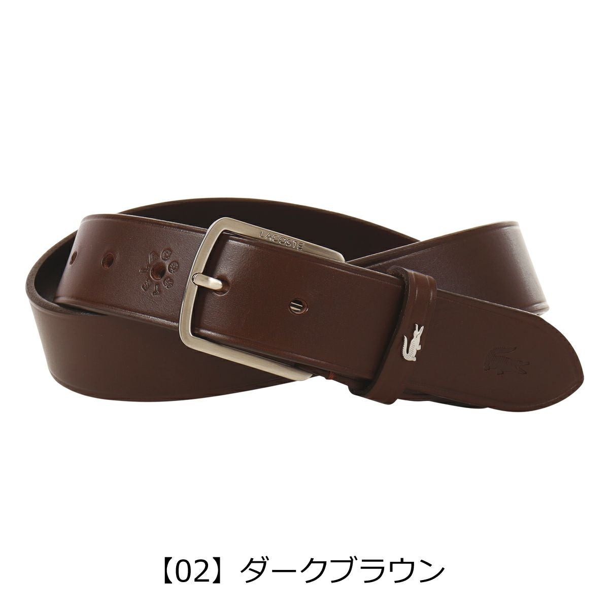 ラコステ ベルト 本革 メンズ LB65610 LACOSTE 牛革 レザー 日本製