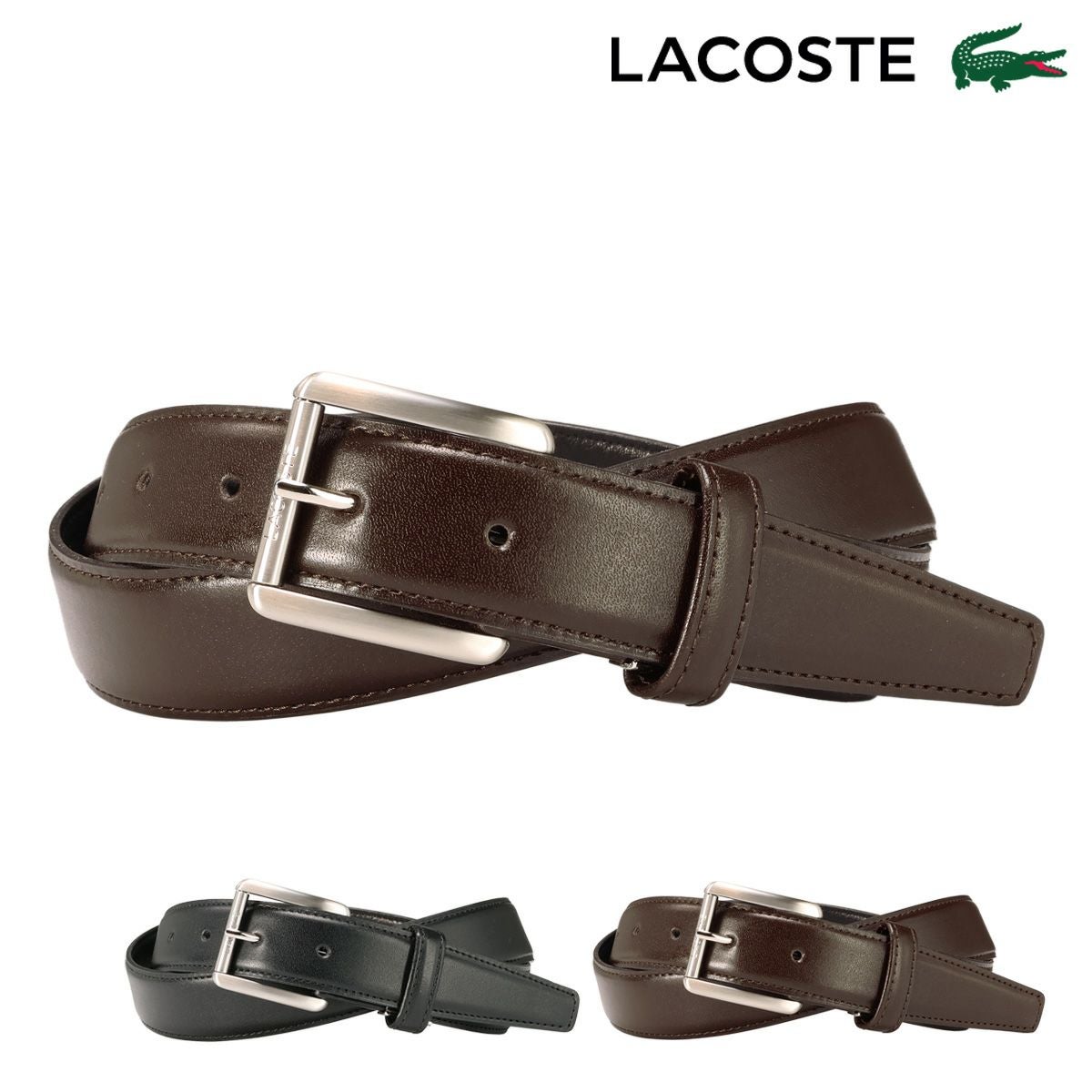 値下げ！【新品・タグ付】ラコステベルトL LACOSTE（ラコステ） ベルト LB82580 (旧LB82575) 日本製 レザー