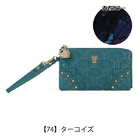 アナスイ フラグメントケース L字ファスナー ピーコック 本革 