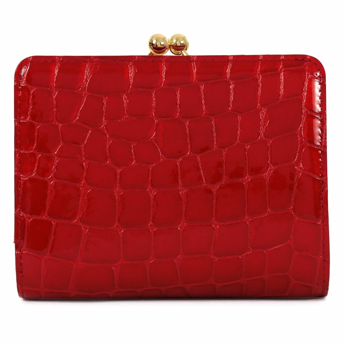 ⑨☆優良品♪エピ ♪ガマ口♦︎折り財布♪レッドカラー ピンキー＆ダイアン 二つ折り財布 がま口 イタリアンクロコ PDLWGBS1