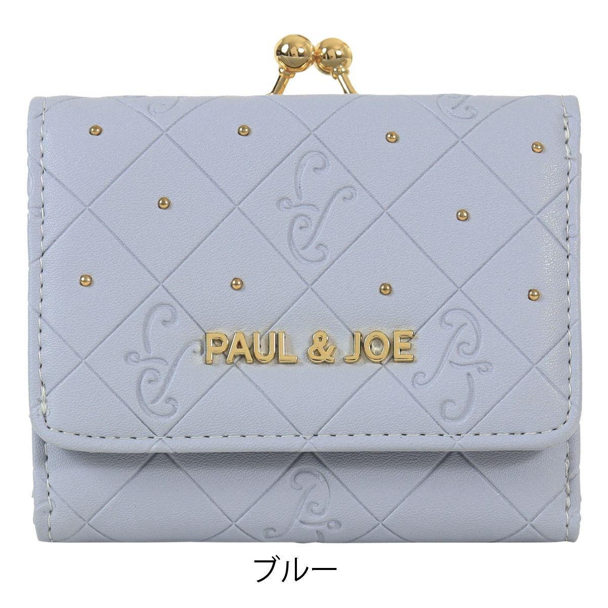 ポール&ジョーアクセソワ　がま口折り財布　スタッズ ポールアンドジョーアクセソワ PAUL & JOE ACCESSOIRES 三つ折り財布