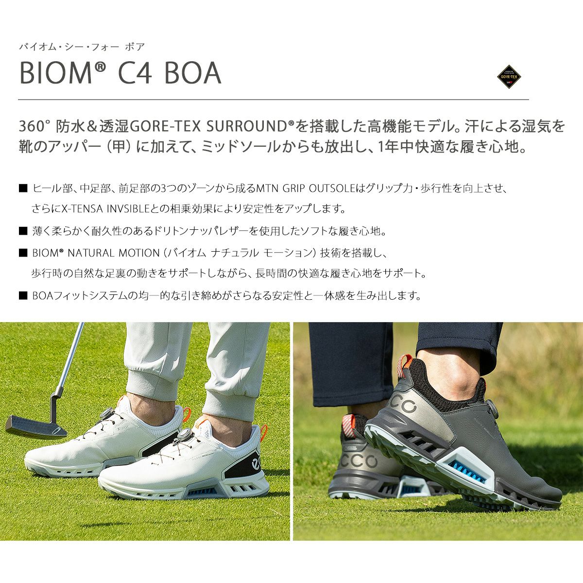 エコー ゴルフ シューズ バイオム シー フォー ボア スパイクレス
