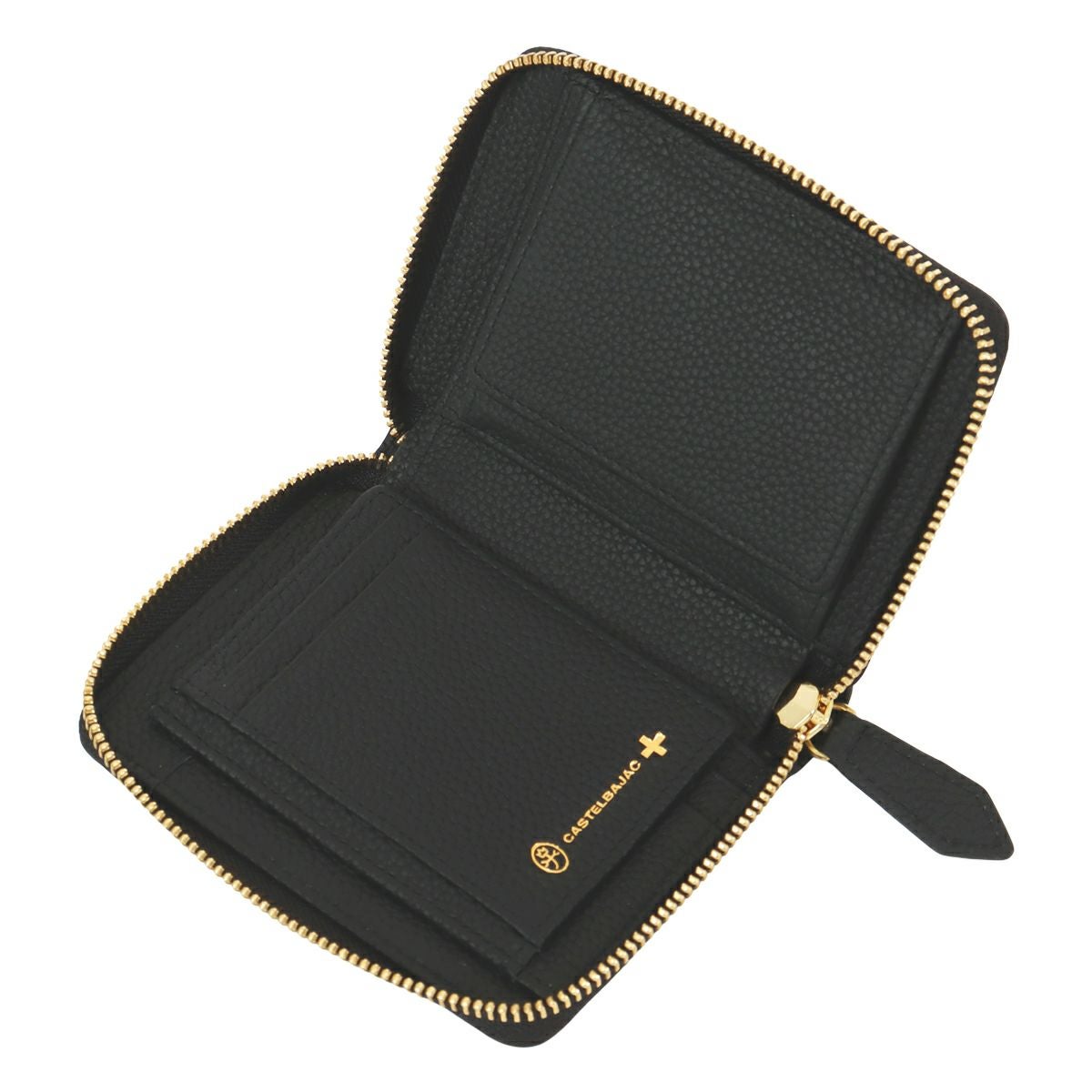 新品 CASTELBAJAC ラウンドファスナー 二つ折り財布 レオパール Ⓗ カステルバジャック 財布 メンズ 二つ折り 二つ折り財布 ベラ付き