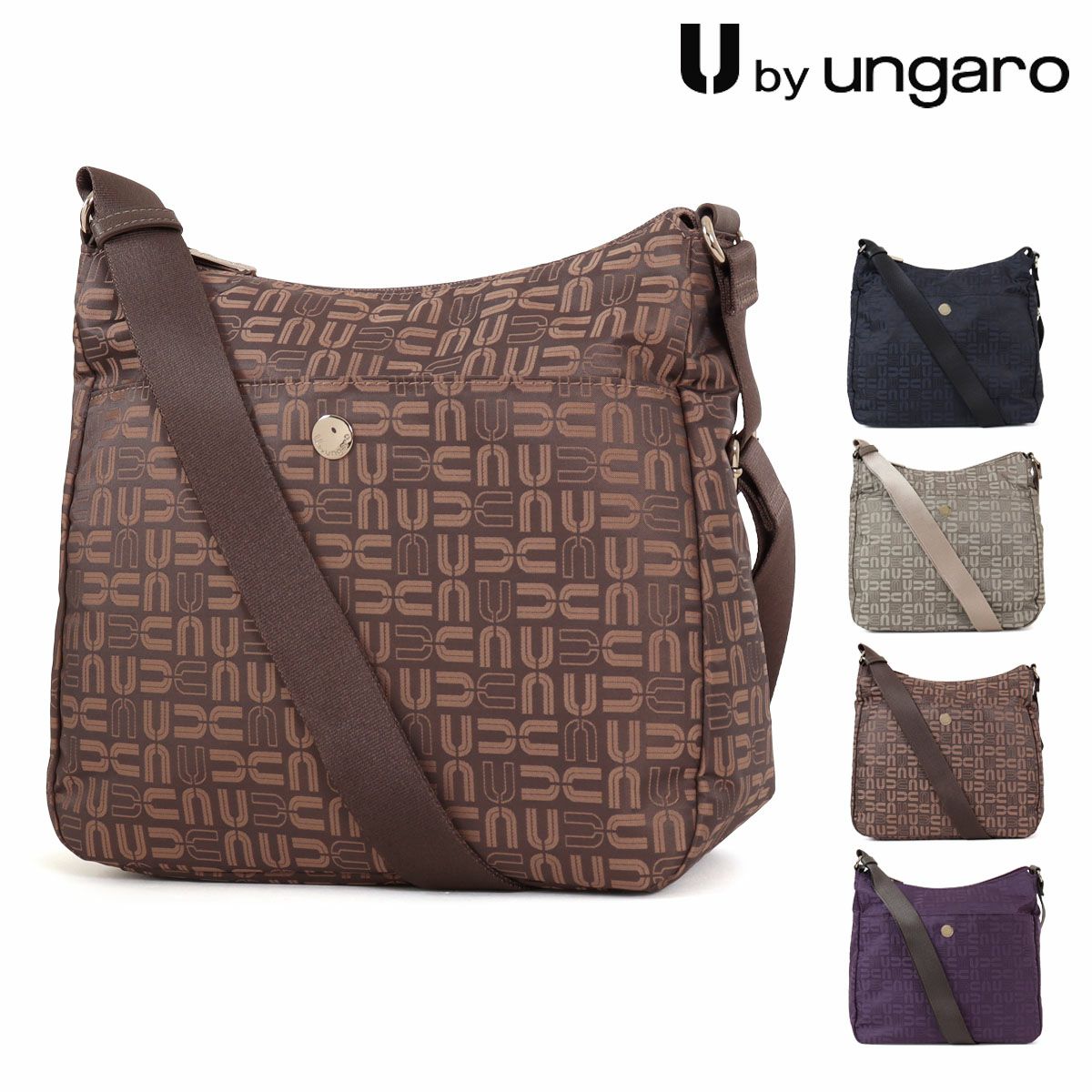 U by Ungaro ユーバイウンガロ ショルダーバッグ  総ロゴ ジャガード    ブラウン レディース / 240001197238 U by Ungaro 【正規販売店】【U by ungaro ムック本掲載】U by ungaro