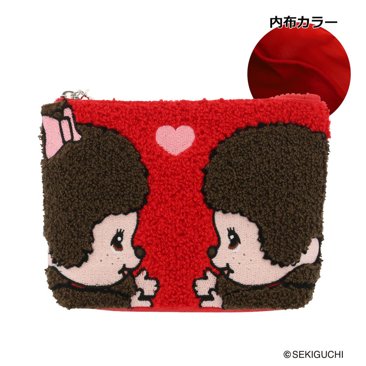 モンチッチ サガラ刺繍 ビッグフェイスポーチ レディース AMS-002 AM