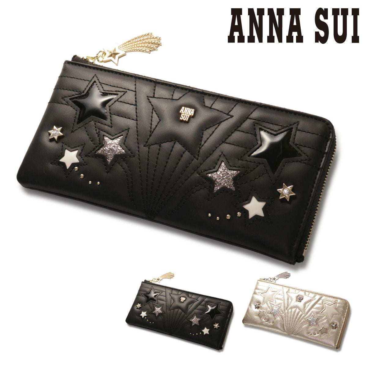 アナスイ ANNA SUI L字ファスナー長財布 ANA機内限定 レディース ANNA SUI（アナスイ） 長財布 ラウンドファスナー ローズハート