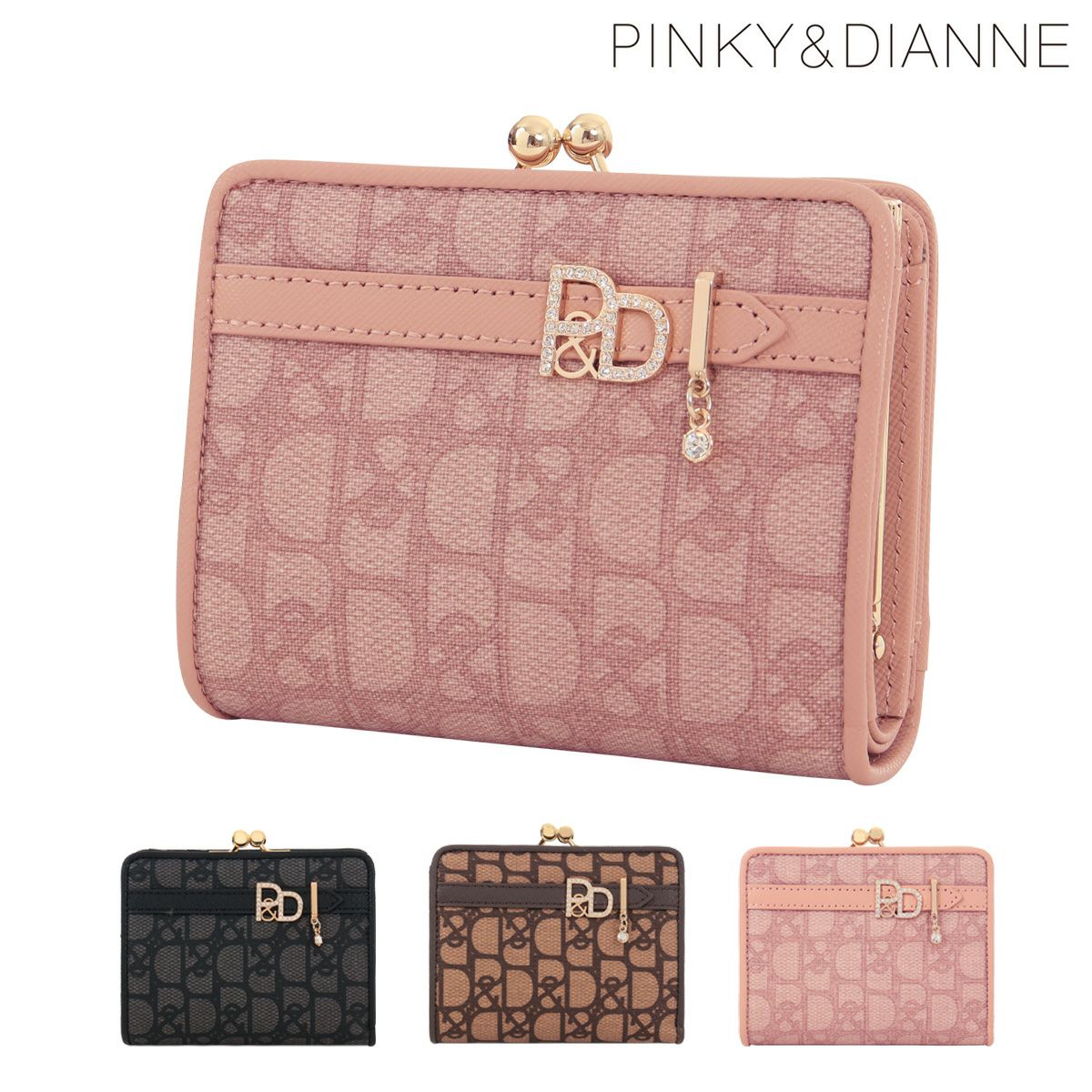 極美品✨ ピンキー＆ダイアン パドロック Ｌ字ファスナー 二つ折り財布 ブラウン PINKY&DIANNE（ピンキー アンド ダイアン） 【正規販売店