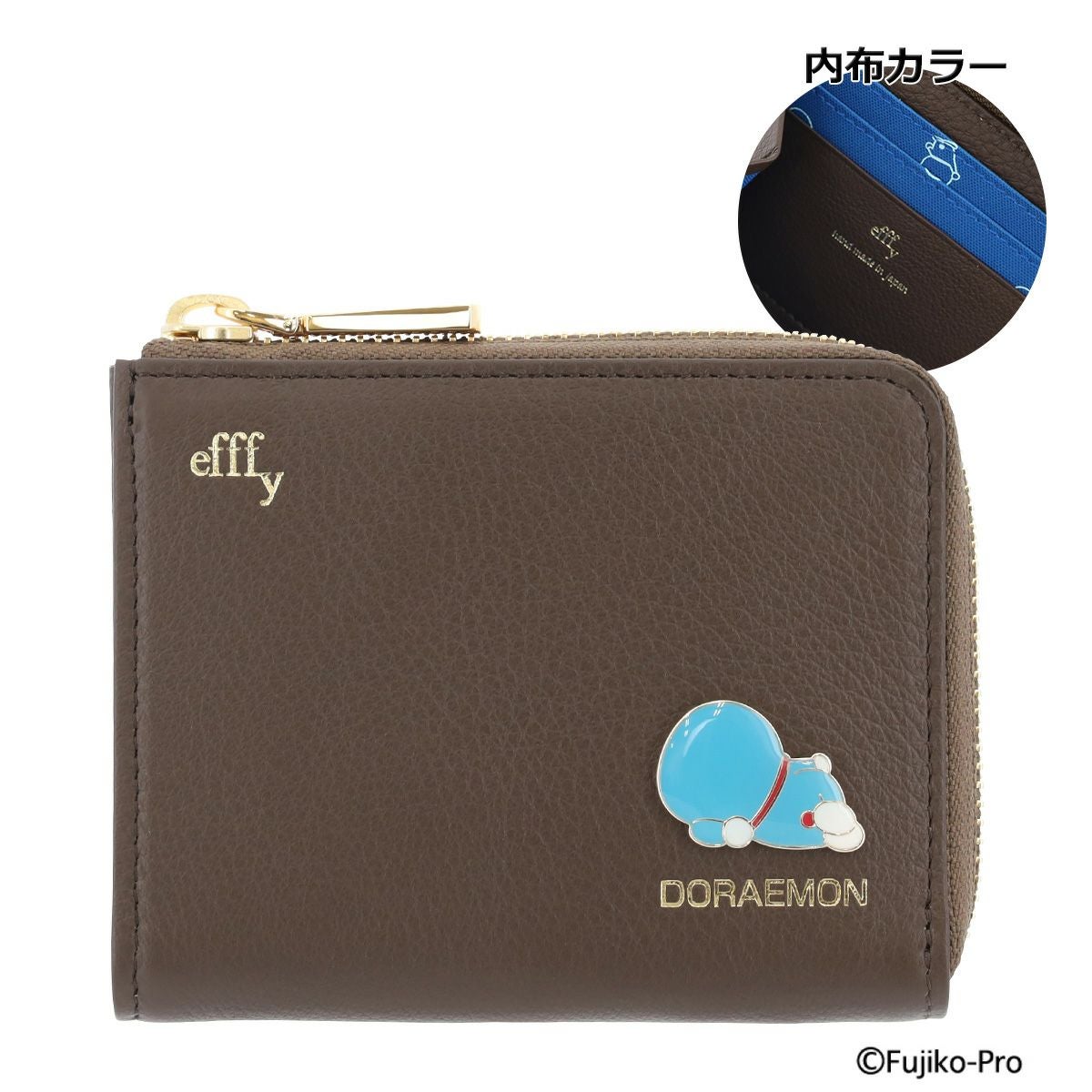 エフィー ドラえもん 二つ折り財布 L字ファスナー レディース CLB3-014