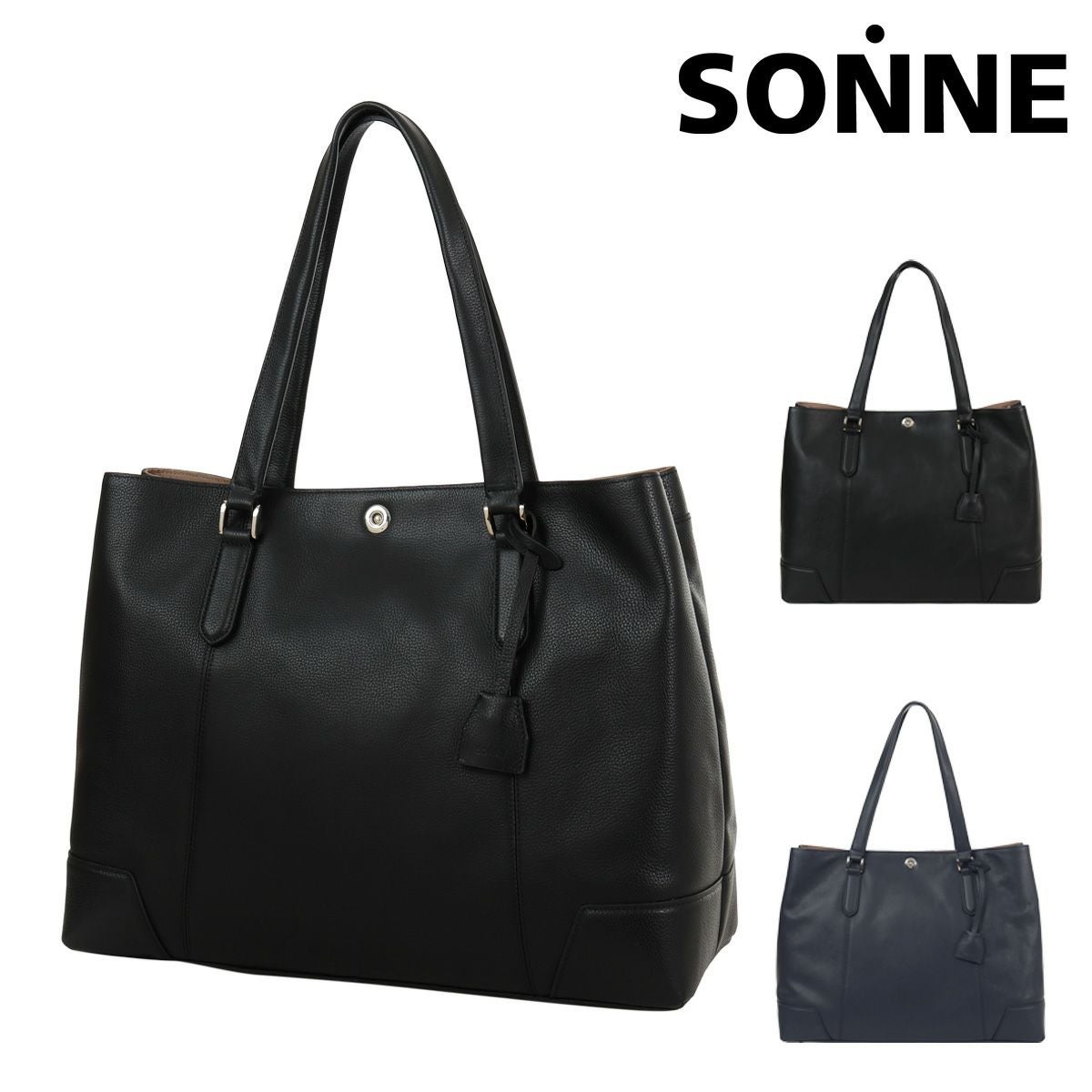 値下げ　SONNE-シュリンクレザートートバッグ オンスタイルに品とオシャレを、最上級シュリンクレザーのレザートート