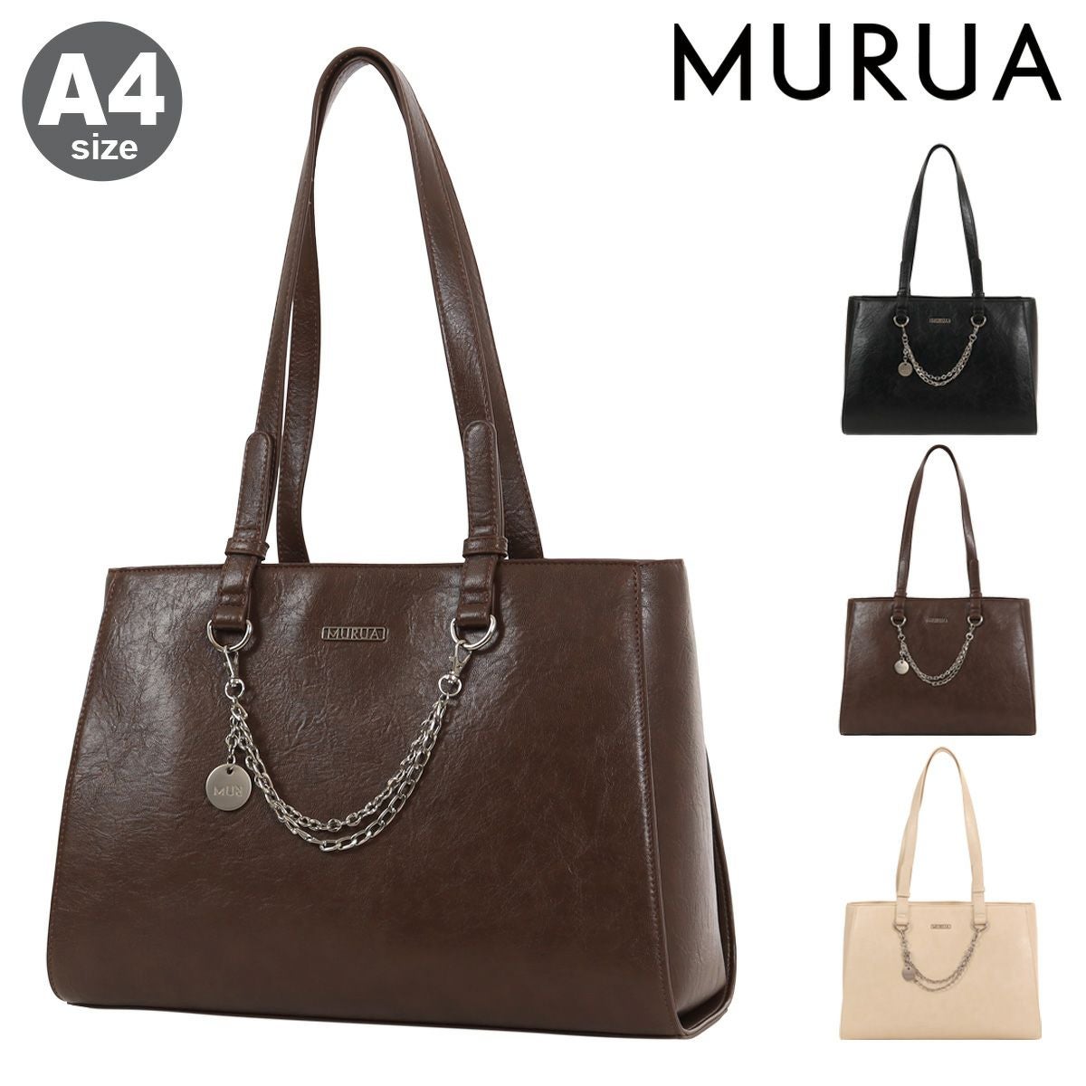 MURUA トートバッグ A4 レディース MR-B1366 ムルーア フレームメタル