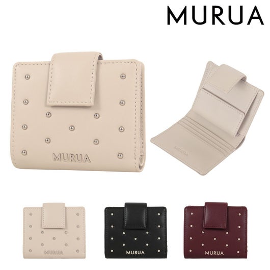 MURUA 二つ折り財布 ミニ財布 レディース MR-W1373 ムルーア スタッズ 