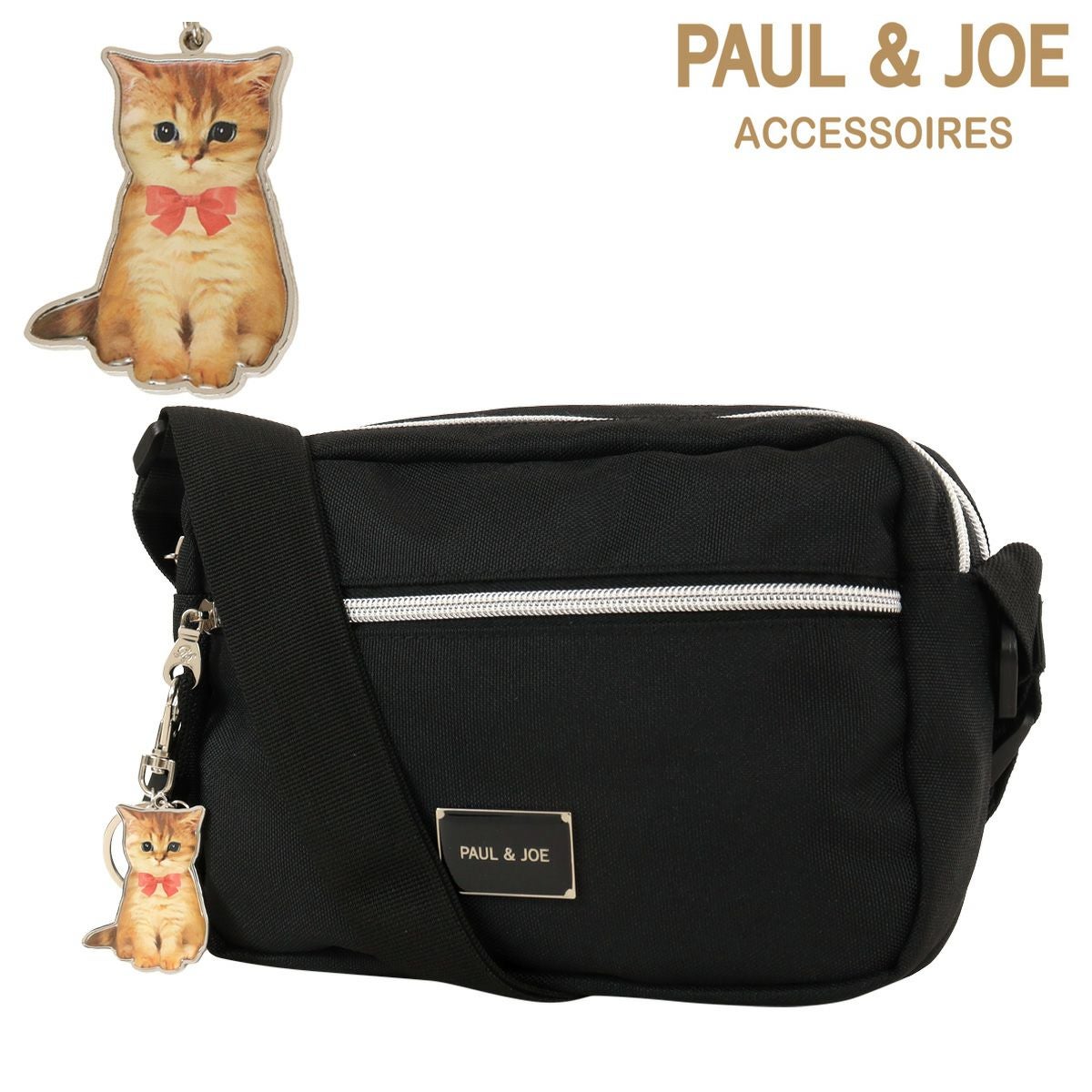 新品タグ付　PAUL&amp;JOE ポール&amp;ジョー　サングラスネコ　ショルダー ポール & ジョー アクセソワから“サングラスをかけた猫”プリントの新作