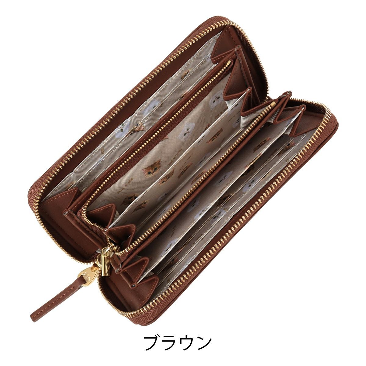 ポールアンドジョーアクセソワ 長財布 猫 ラウンドファスナー ロング