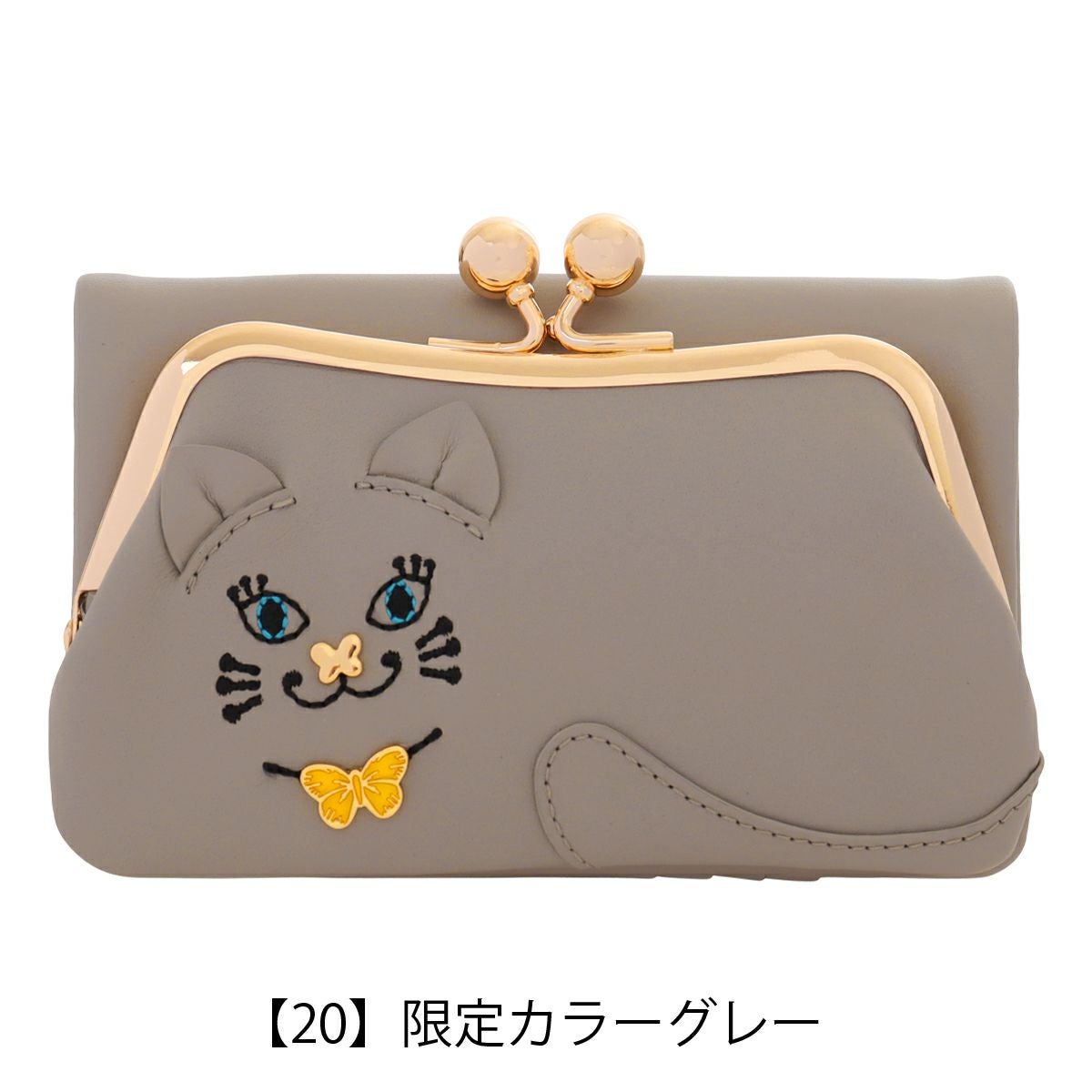 幸運ねこ★ミント縁起猫ちゃんのアナスイ二つ折り財布★ANNA SUI アナスイ》新品 可愛いネコちゃんモチーフ 上質レザー 2つ折り財布 黒