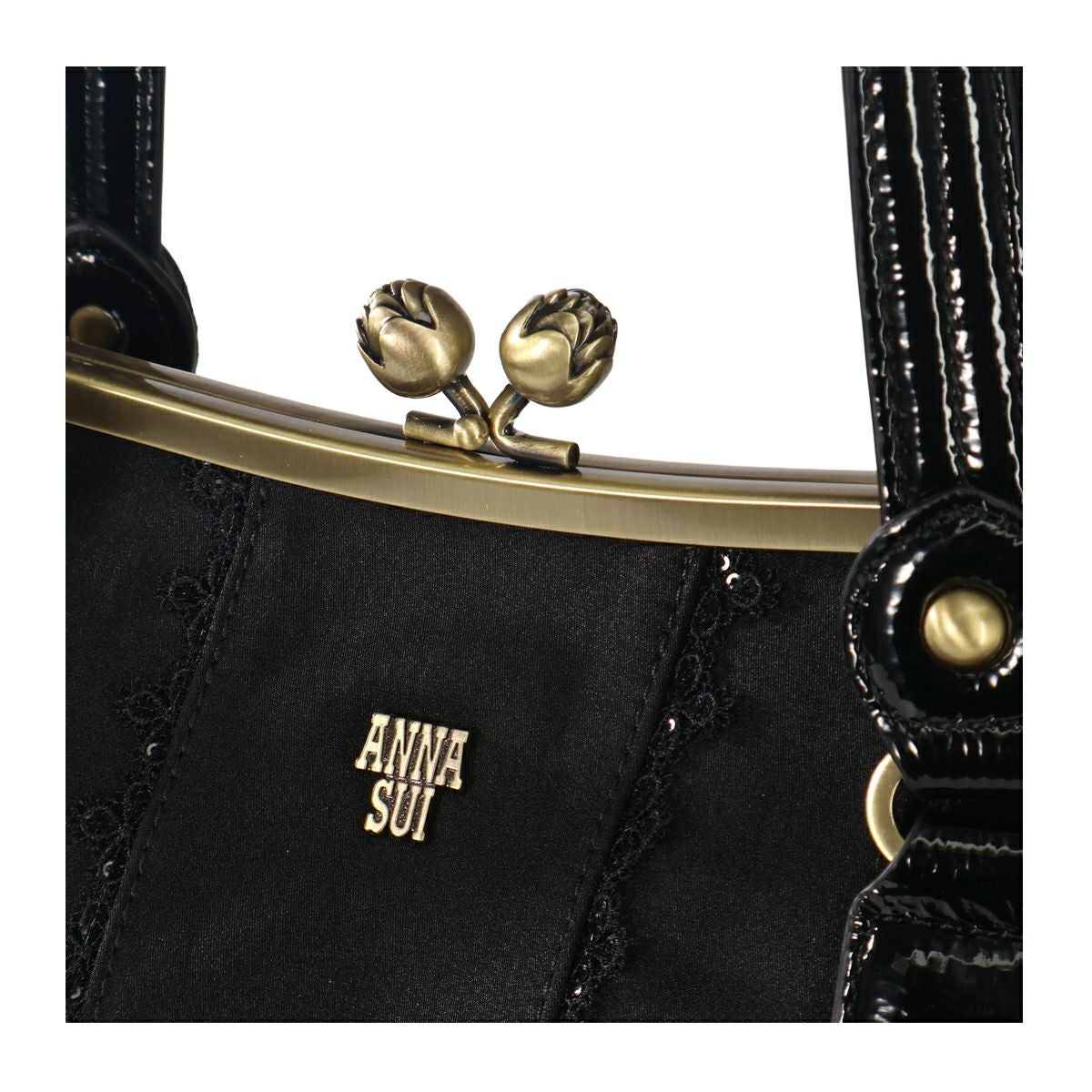 ★【美品】ANNA SUI アナスイ　ローズガーデン＊がま口　ショルダーバッグ★ ANNA SUI - ☆【美品】ANNA SUI アナスイ ローズガーデン＊がま口