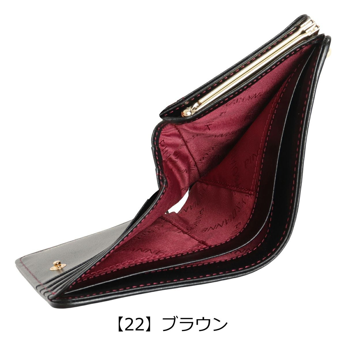 ピンキーアンドダイアン 二つ折り財布 がま口 レオパード ミニ財布