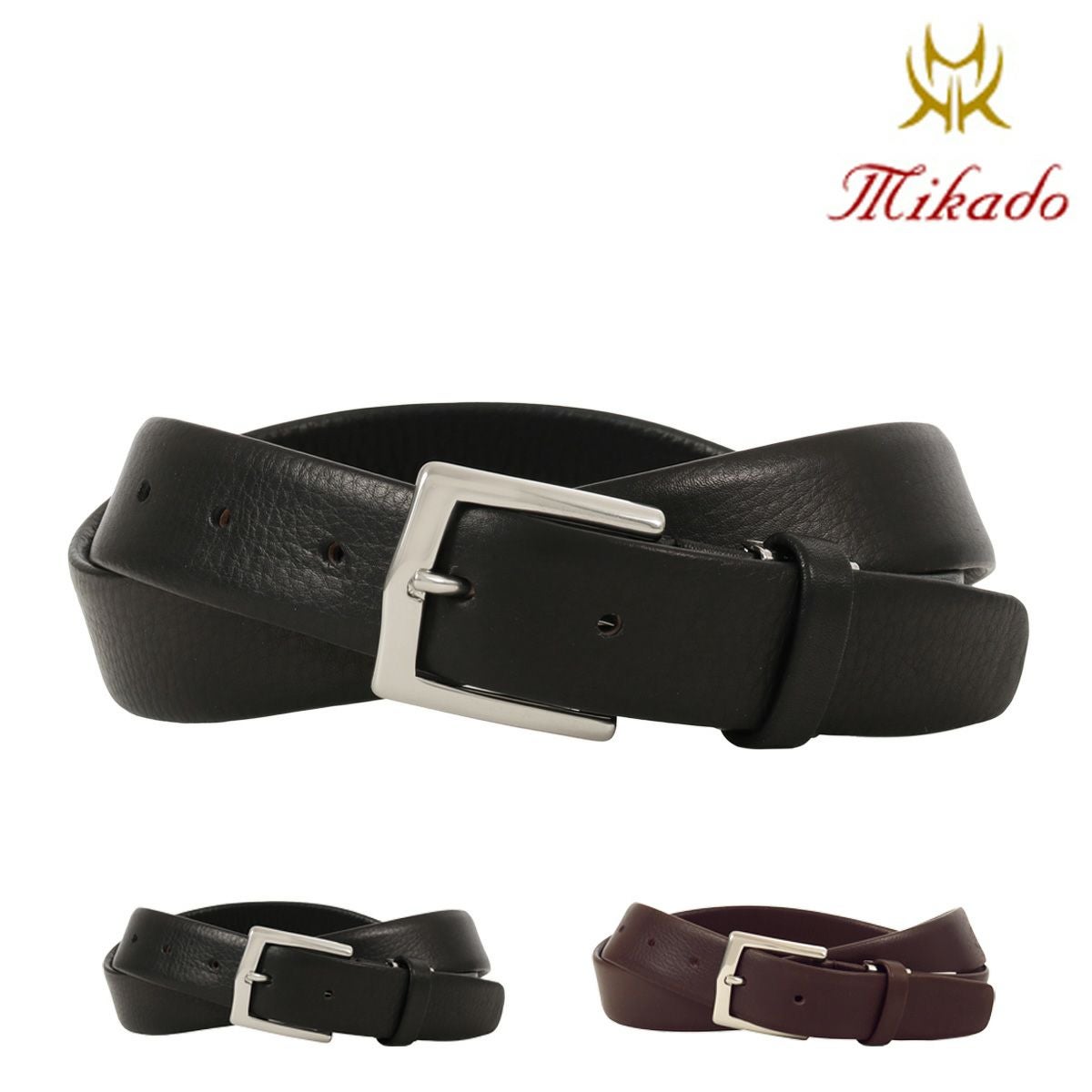 ミカド Mikado ベルト 本革 日本製 メンズ ピンタイプ mkb-7180123