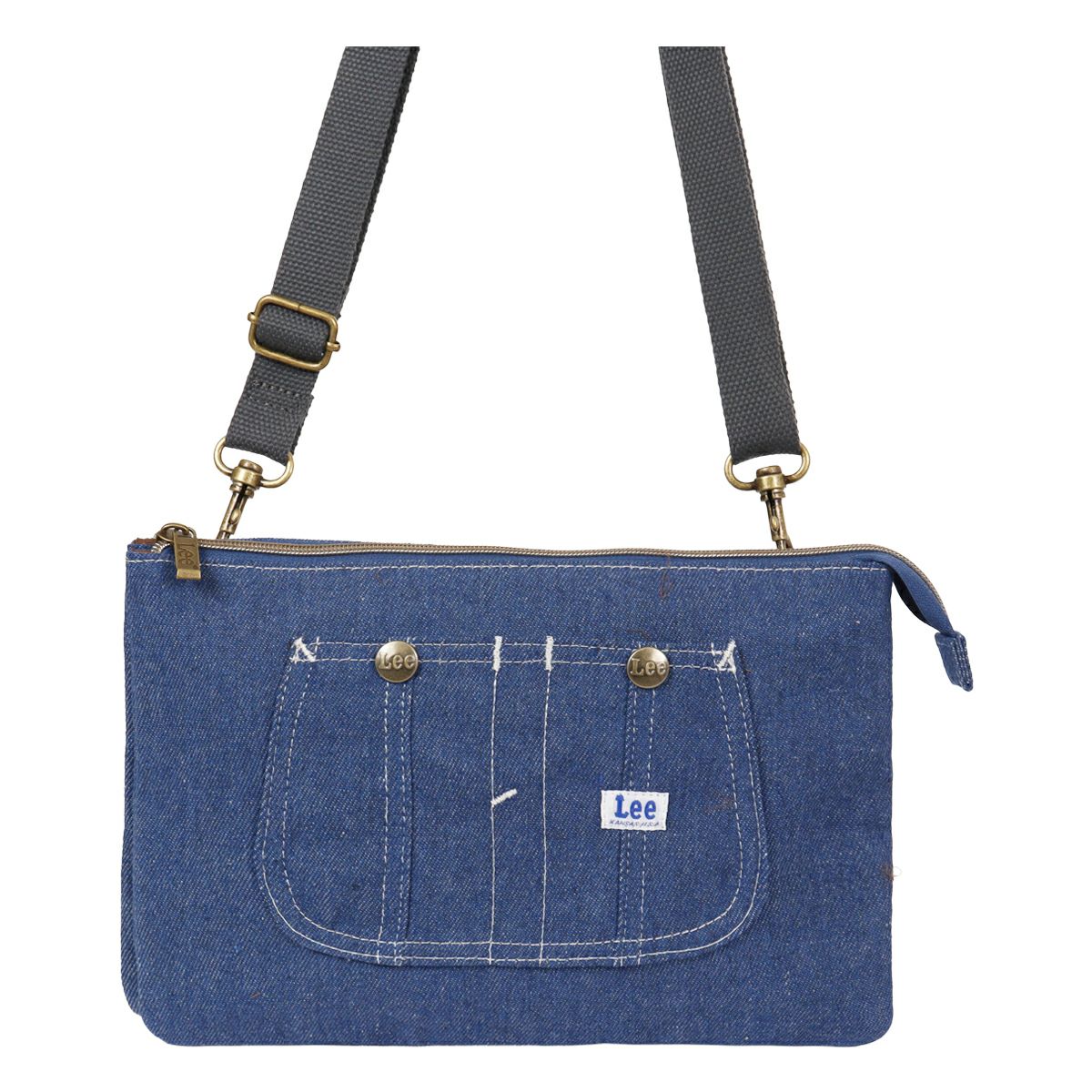 ※リクエスト※ライトブルーWデニム♡刺繍のサコッシュ♡ショルダーバッグ Lee ショルダーバッグ デニム調 メンズ レディース 320-5024 Kate リー