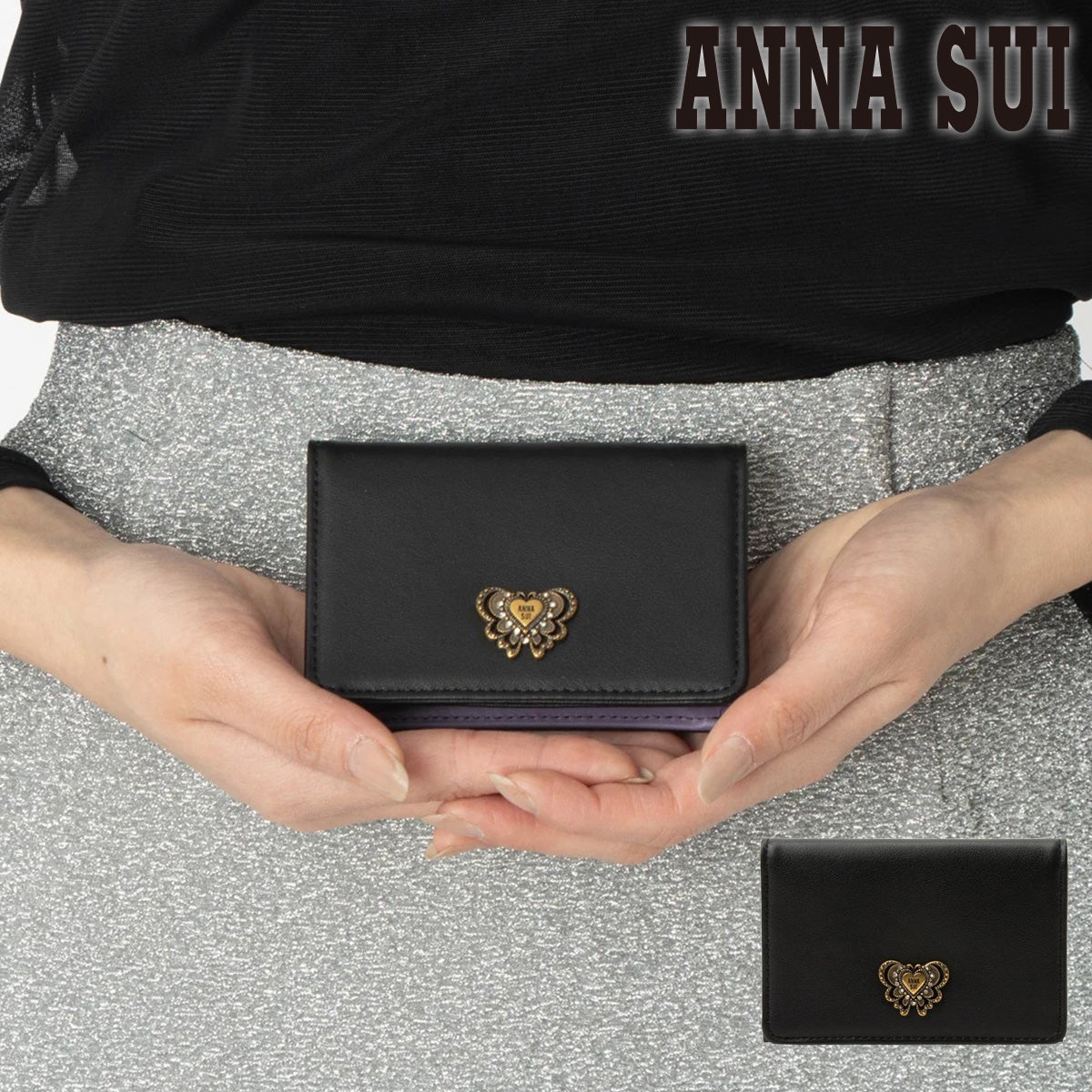 アナスイ 名刺入れ 本革 ウィング レディース 318450 ANNA SUI カード