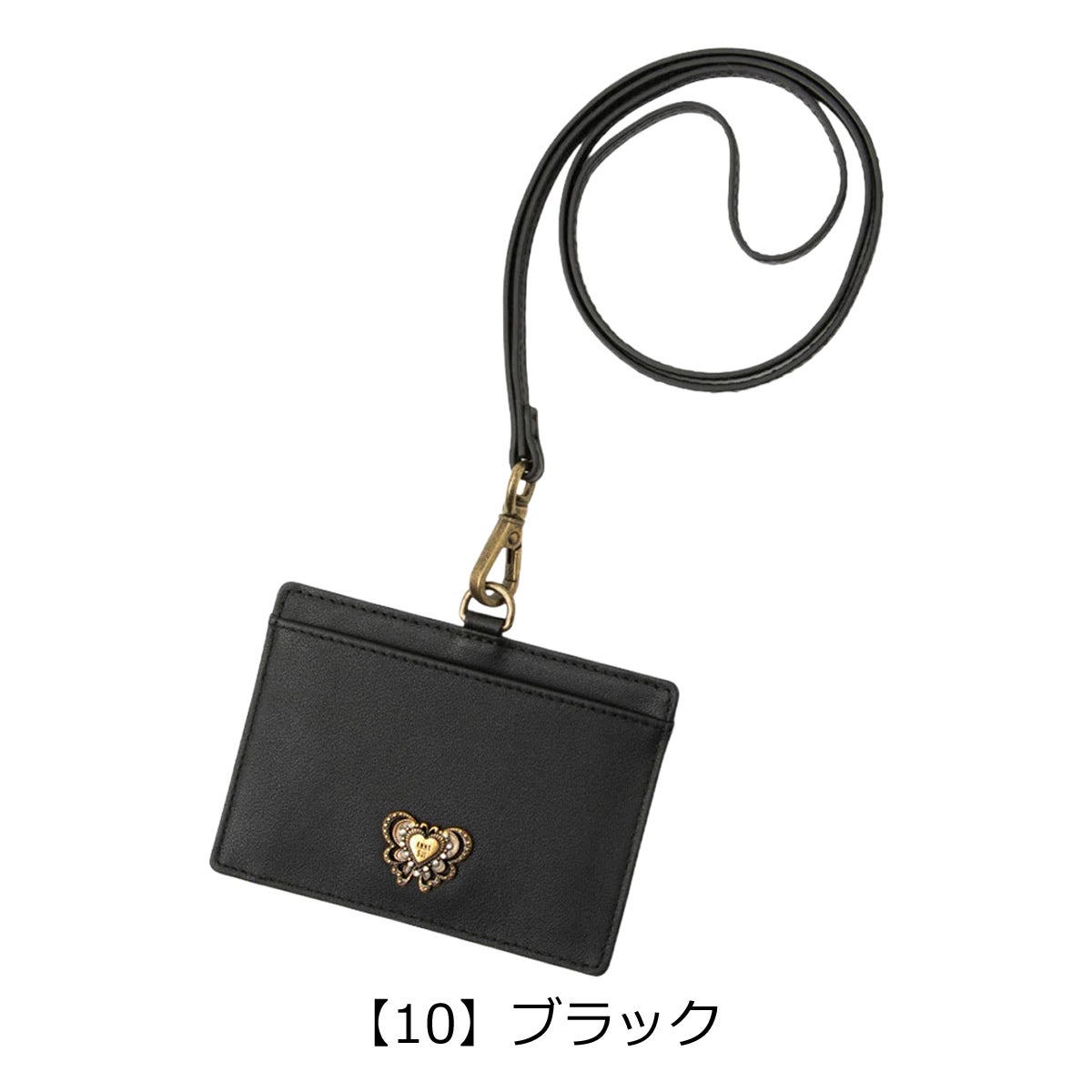 アナスイ ANNA SUI ケース ダリア レザー ブラック　313183 アナスイ IDケース 本革 ウィング レディース 318452 ANNA SUI パス