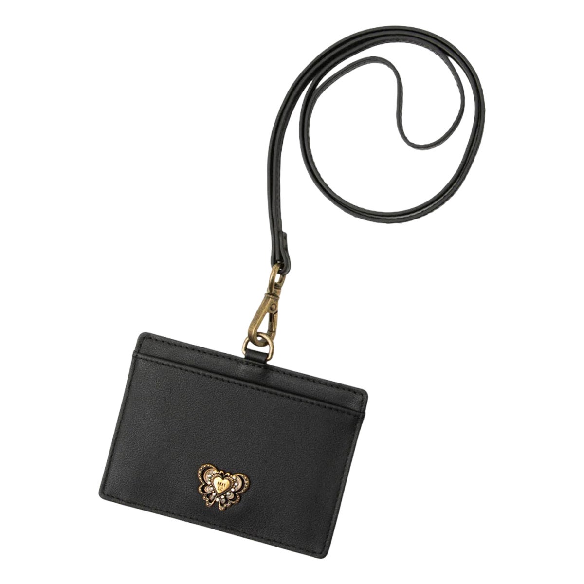 アナスイ ANNA SUI ケース ダリア レザー ブラック　313183 アナスイ IDケース 本革 ウィング レディース 318452 ANNA SUI パス