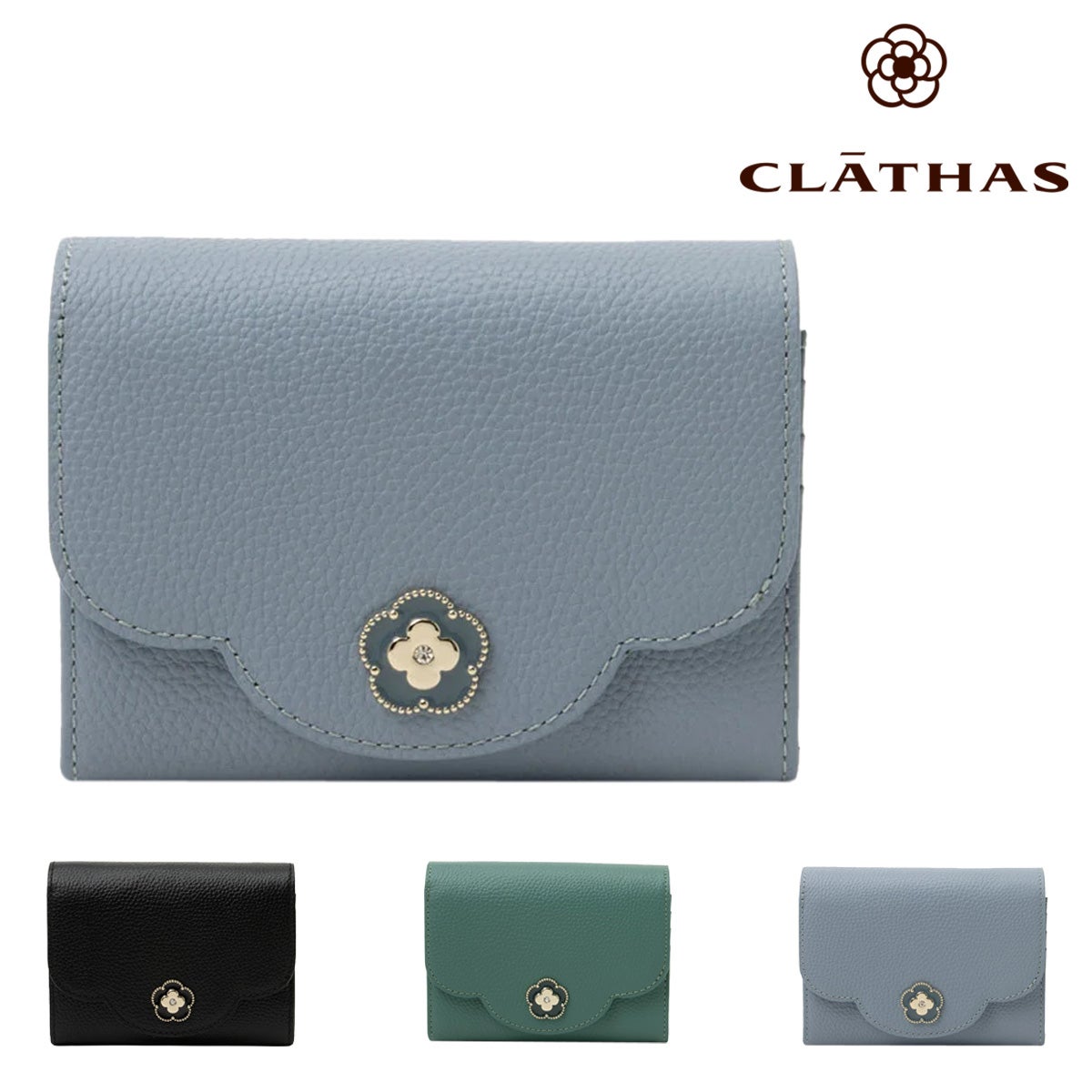 クレイサス財布エナメル CLATHAS クレイサス 二つ折り財布 本革