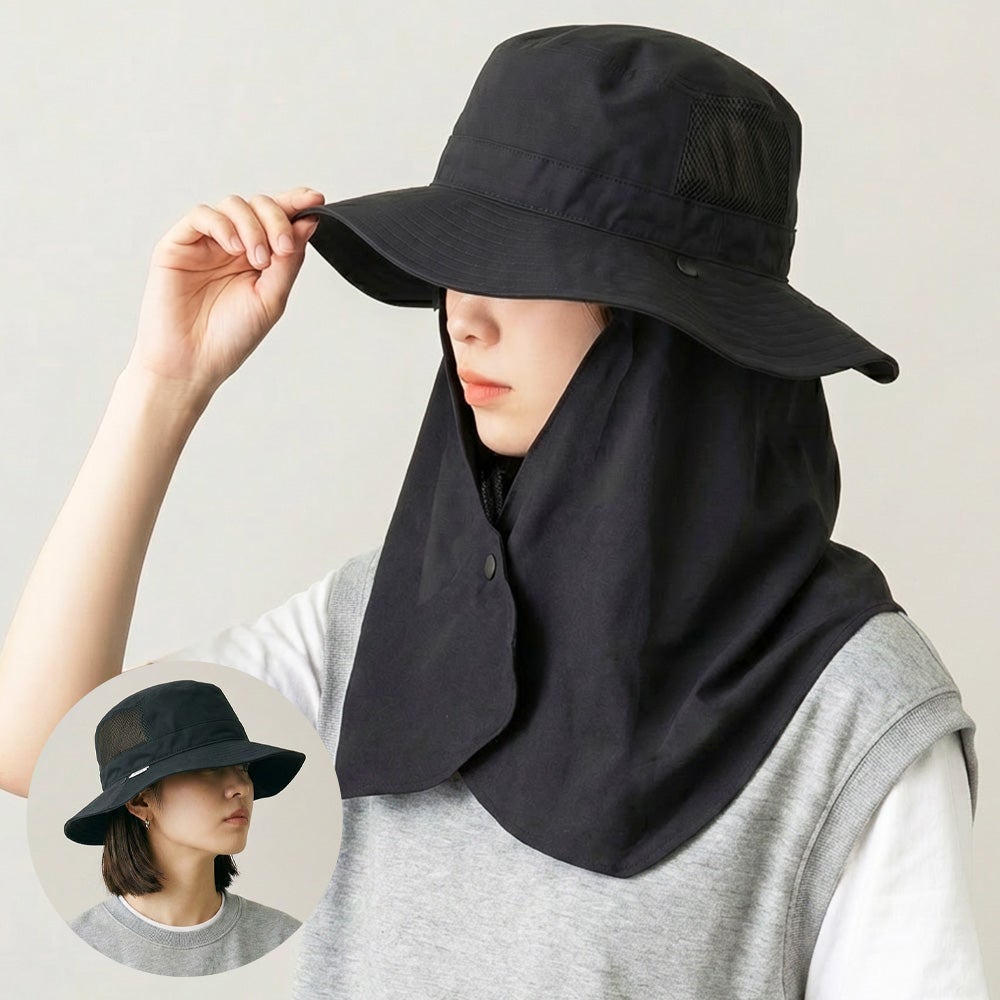 Courrèges バケットハット ブラック 新品タグ付き コカゲル 帽子 ハット バケットハット UVカット 日よけ CC2S800 ロング