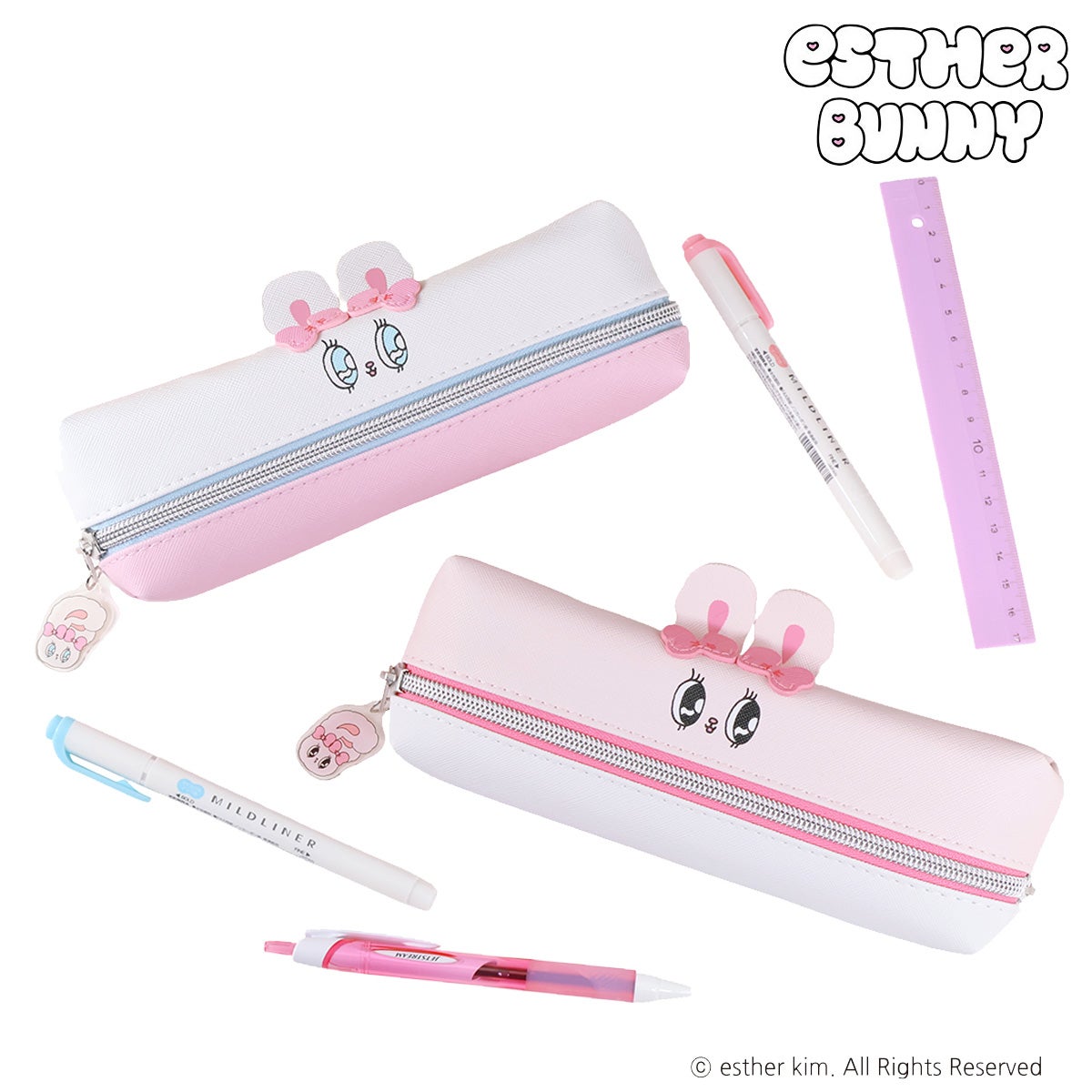 カプチーノうさぎのトートバッグとペンケースの2点セット エスターバニー ペンケース 筆箱 Esther Bunny 2ルーム キャラクター