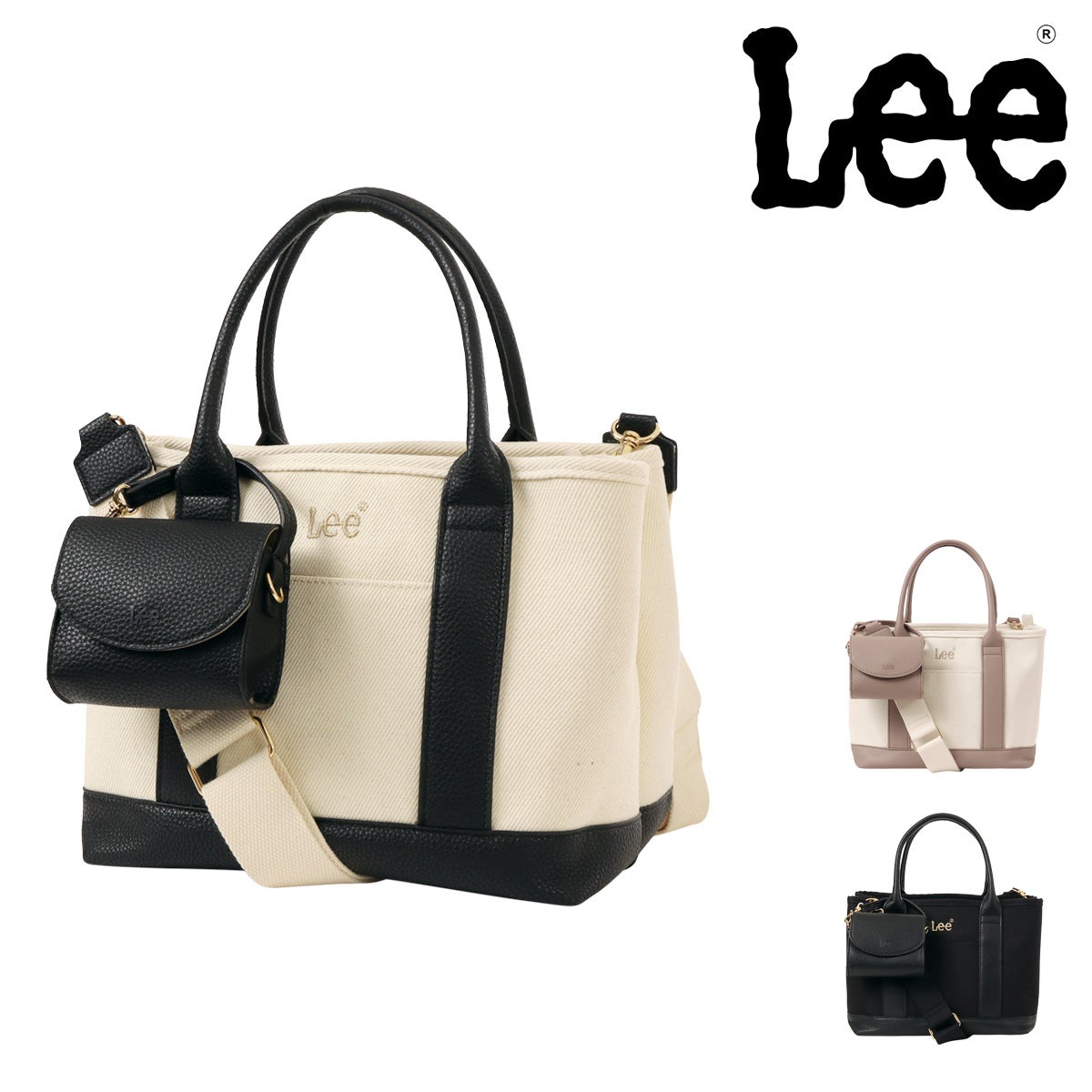 Lee トートバッグ 2WAY ショルダーバッグ 仕切り収納 キャンバス