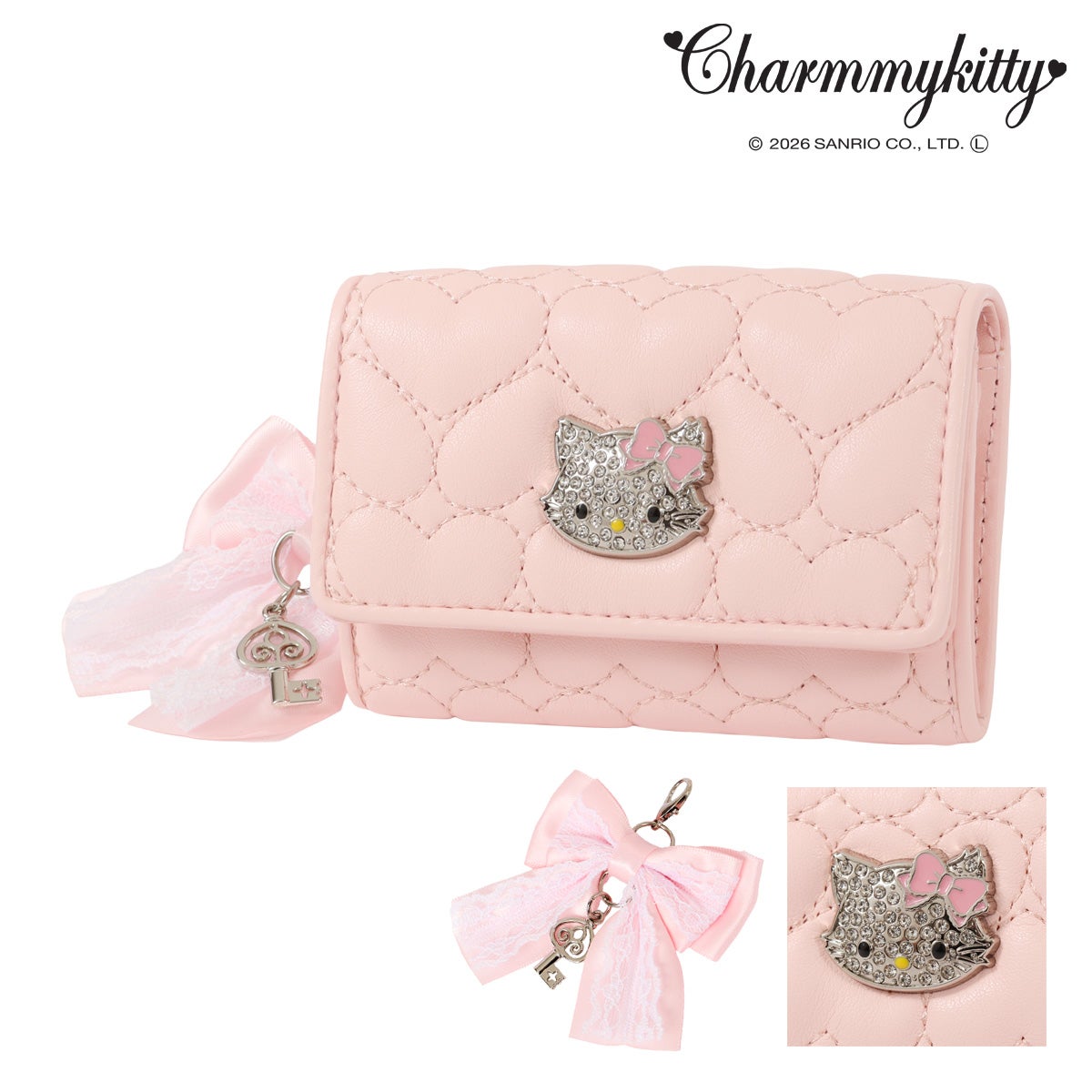 チャーミーキティ charmmy kitty ケース サンリオ sanrio チャーミーキティ 名刺入れ ハート キルティング レディース CY-W403