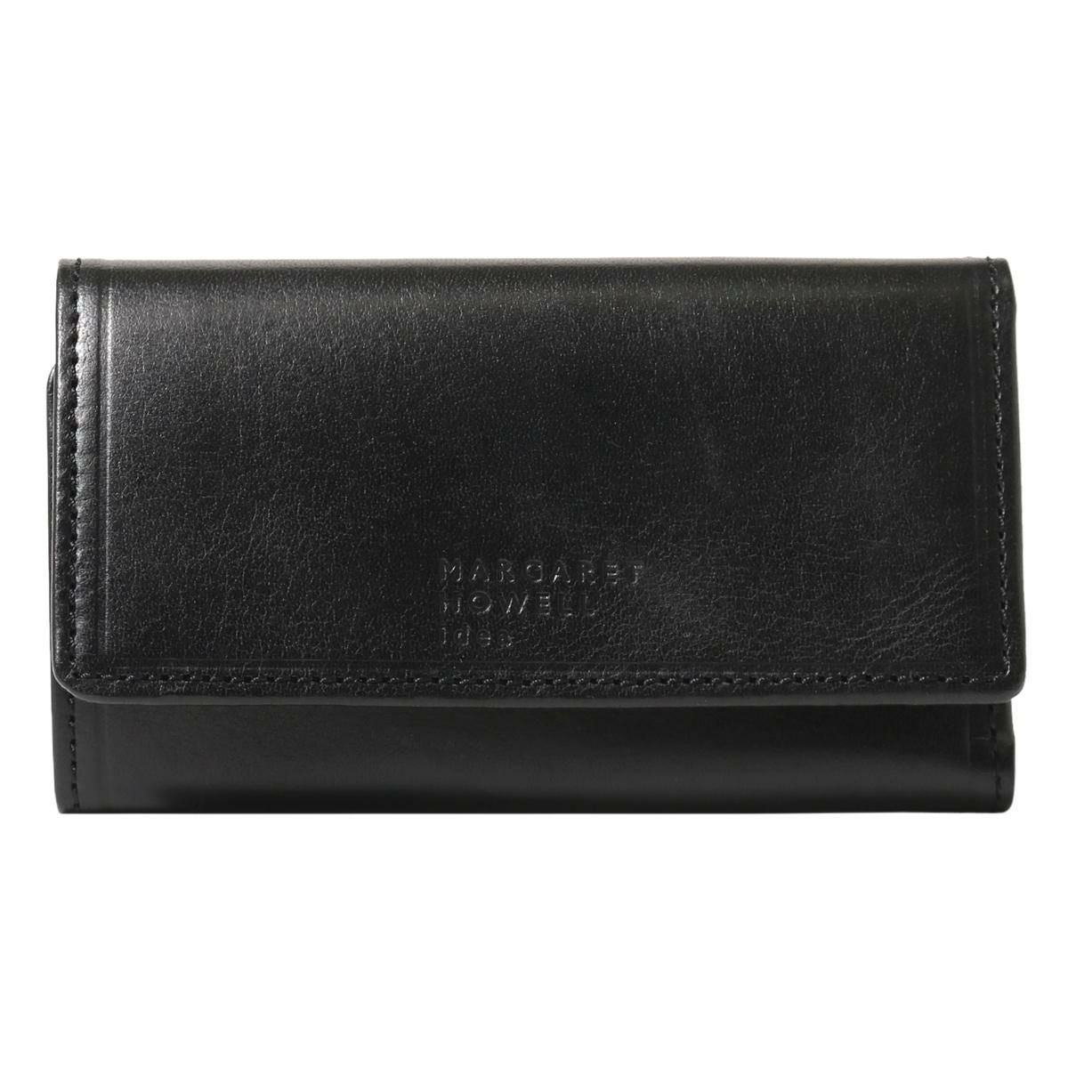 MARGARET HOWELL ×porter 黒レザー　キー&カードケース マーガレット ハウエル アイデア キーケース メンズ 本革 グロスアップ