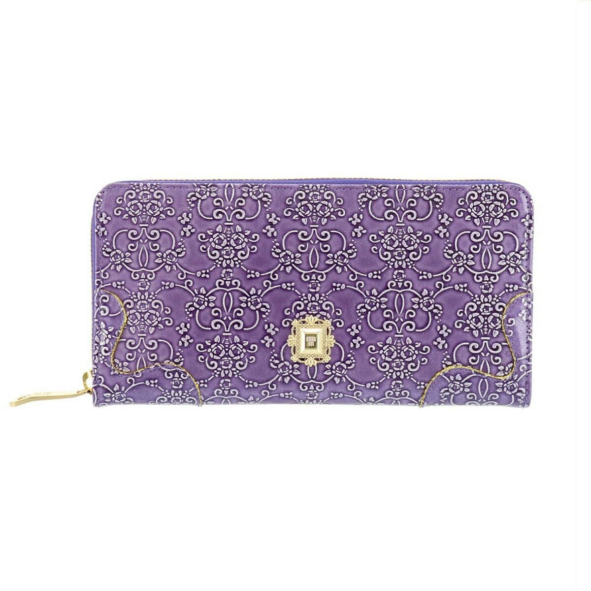 新品 箱付きANNA SUI アナスイ　ルーミー　長財布 ラウンドファスナー 紫 アナスイ 長財布 ラウンドファスナー 大容量 ルーミー レディース