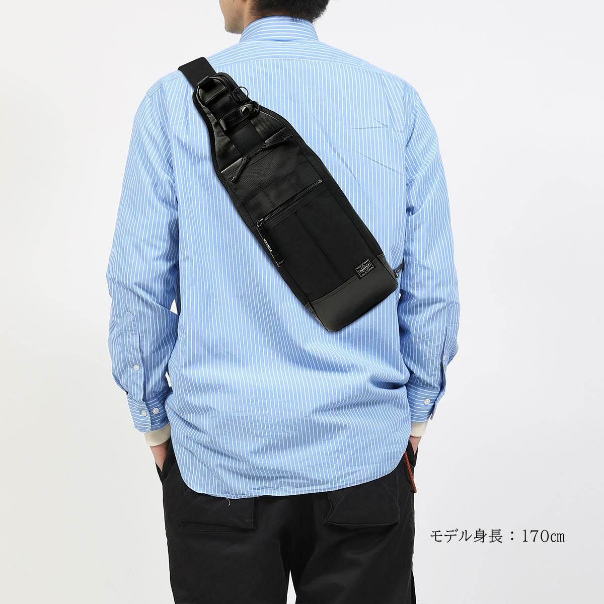 人気✨ PORTER ボディバッグ HEAT スリング バッグ ブラック PORTER ポーター ヒート スリングショルダーバッグ 703-08000 HEAT