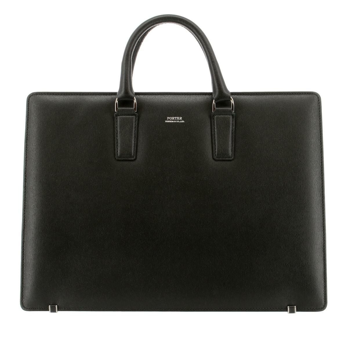 PORTER レザー ビジネスバッグ ブラック PORTER 返品交換無料☆ ポーター リアル ブリーフケース 820-07264