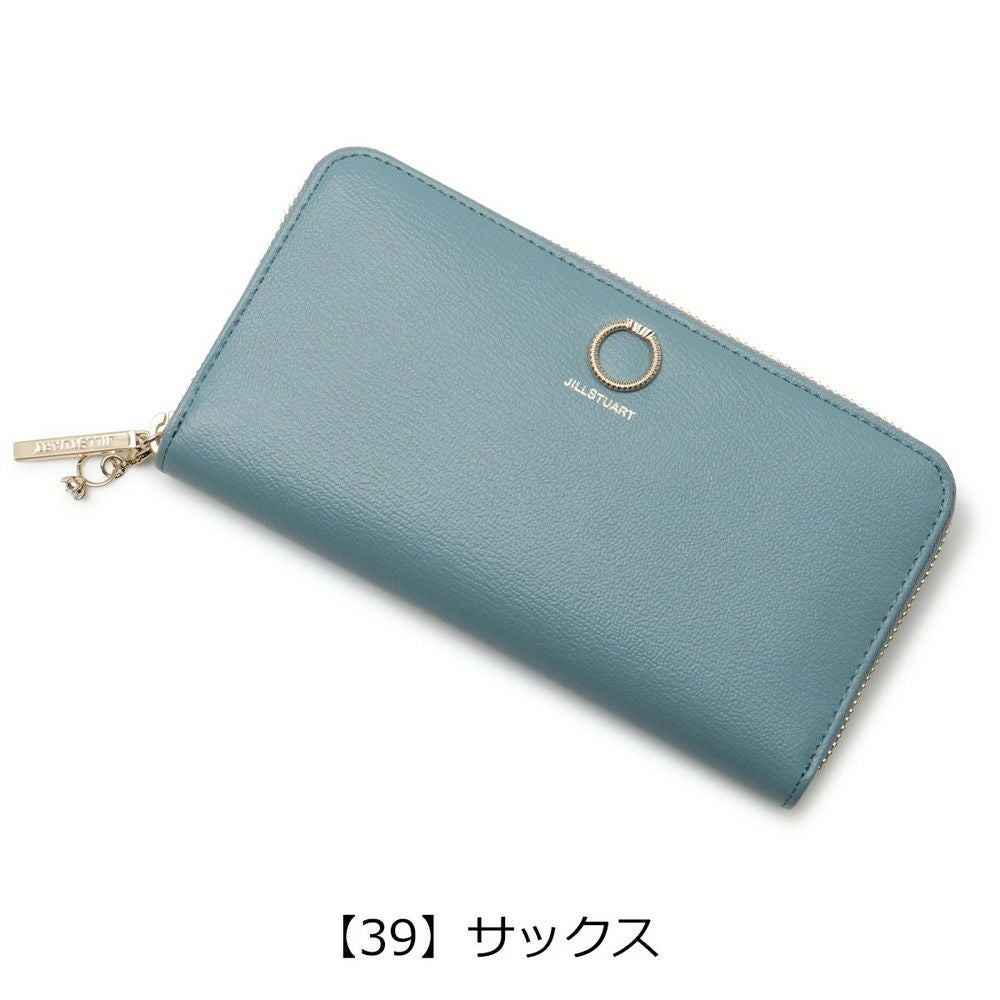 【新品タグ付き】ジルスチュアート エターナルかぶせ長財布 サックス ジルスチュアート 長財布 ラウンドファスナー レディース 本革